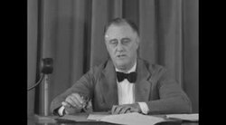 President Franklin D. Roosevelt delivers a fireside chat before leaving on vacation in 1934 News Clip