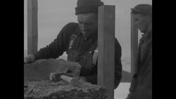 Peary Monument being constructed at Cape York, Greenland, by members of Arctic explorer Robert Bartlett's expedition and Eskimos News Clip