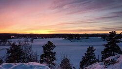 Beautiful timelapse of sunset at winter in Katrineholm Sweden Stock Footage
