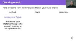 Finding your voice: choosing and researching a topic Instructional Video