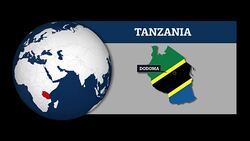 Earth Sphere Map and Tanzania Country Map with National Flag Stock Footage
