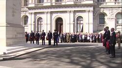 Prince Harry Attends the Anzac Day Tribute at London Cenotaph News Clip
