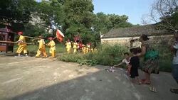 Hungry Ghost Festival in Wangjia Village in Taihe County Stock Footage