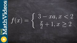 Find the value a that makes the function continuous Instructional Video