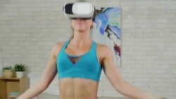 Active Woman Doing Cardio Workout Stock Footage