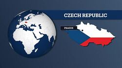 Earth Sphere Map and Czech Republic Country Map with National Flag Stock Footage