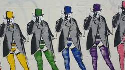 Mural of wartime leader Sir Winston Churchill in Brighton News Clip