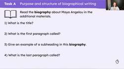 Identifying the features of a biography Instructional Video