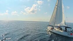 The Art of Sailing Captured by Breathtaking Drone Footage Stock Footage