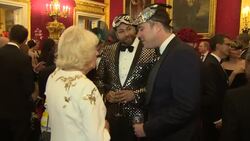 Camilla talking to guests at The Elephant Family Charity Ball News Clip