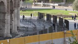 Colosseum in Rome during coronavius lockdown News Clip