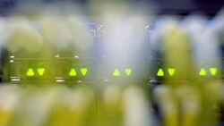 Flashing LED lights of network station Stock Footage