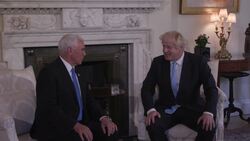 Boris Johnson welcome US Vice President Mike Pence to Downing Street News Clip