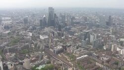 Aerial shots over the City of London News Clip