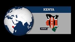 Earth Sphere Map and Kenya Country Map with National Flag Stock Footage