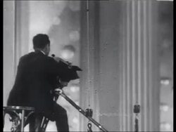 1920s Hollywood studio, Dolly Sisters, stunts with trains, planes and balloons. Stock Footage