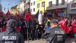 Turkish President Erdogan visits Cologne Stock Footage