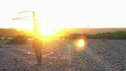 girl with Hoop in nature Stock Footage