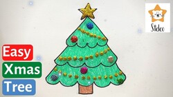 How To Draw a Christmas Tree with Glitter Decorations Instructional Video