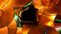 Black Piano cd disk hd footage Stock Footage