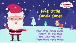 Five Candy Canes | Kids Christmas Songs | Lyrics | Kids Christmas Songs Instructional Video