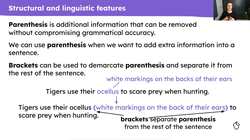 Planning the adaptations section of a non-chronological report about tigers Instructional Video