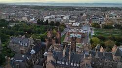 Drone Explores Ancient Majesty of Edinburgh's Castle Stock Footage