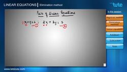 Solving Pair of Linear Equations using Algebraic Method: Elimination Method Instructional Video