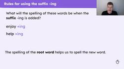 Spelling words with the suffix "-ing" Instructional Video