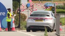 Coronavirus drive-through testing centre in Leicester News Clip