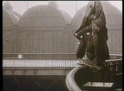 "Bird man" Franz Reichelt attempts to fly off the Eiffel Tower, 1912 Stock Footage