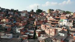 Brazil's Urban Tapestry: Favela Life from Above Stock Footage