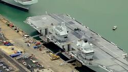 Aerials of HMS Prince of wales aircraft carrier News Clip