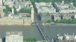 UK Rail strike - Aerials London queuing traffic News Clip