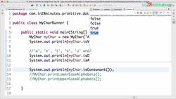 Learn Java from Scratch - A Beginner's Guide - Step 13 - Java char Data Type - Exercise 3 - isConsonant, List Upper Case, and L Instructional Video
