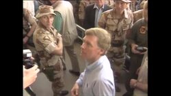 Dan Quayle meeting US Marines in Eastern Saudi Arabia News Clip