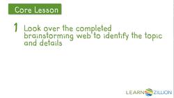 Making a Plan for Writing an Informational Text Using a Table of Contents Instructional Video