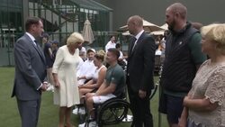 Camilla, The Duchess of Cornwall meeting staff and players at Wimbledon News Clip