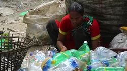 Plastic bottle recycling factory Stock Footage