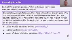 Writing the first half of a narrative climax scene in 'When The Sky Falls' Instructional Video
