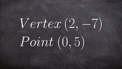 Learn how to write the equation of a parabola given the vertex and a point Instructional Video