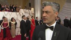 Geena Davis on gender parity on screen, Taika Waititi on climate change, Scarlett Johansson on her 2 noms, Florence Pugh talks Greta Gerwig and Pedro Almodovar on non english film nominations News Clip