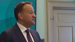 Leo Varadkar talks to the media on the third day of the Consultative Forum on International Security Policy News Clip