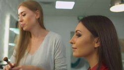 Beautiful girl in a beauty salon Stock Footage