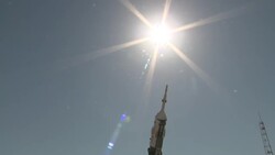 Preparations for Soyuz Rocket Launch from Kazakhstan News Clip