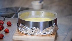 Preparation of curd pie with strawberries. Stock Footage