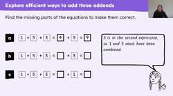 Add three addends efficiently Instructional Video