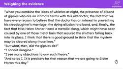 Investigating Julia’s death in ‘The Speckled Band’ Instructional Video