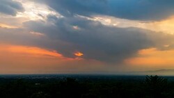 Timelapse colorful dramatic sky with cloud at sunset. Stock Footage