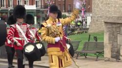 Royal gaurds enter Henry III gate News Clip